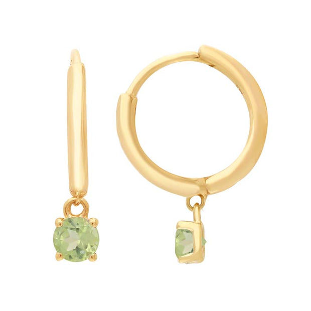 Peridot Huggie Earrings 9K Yellow Gold | The Jewellery Boutique