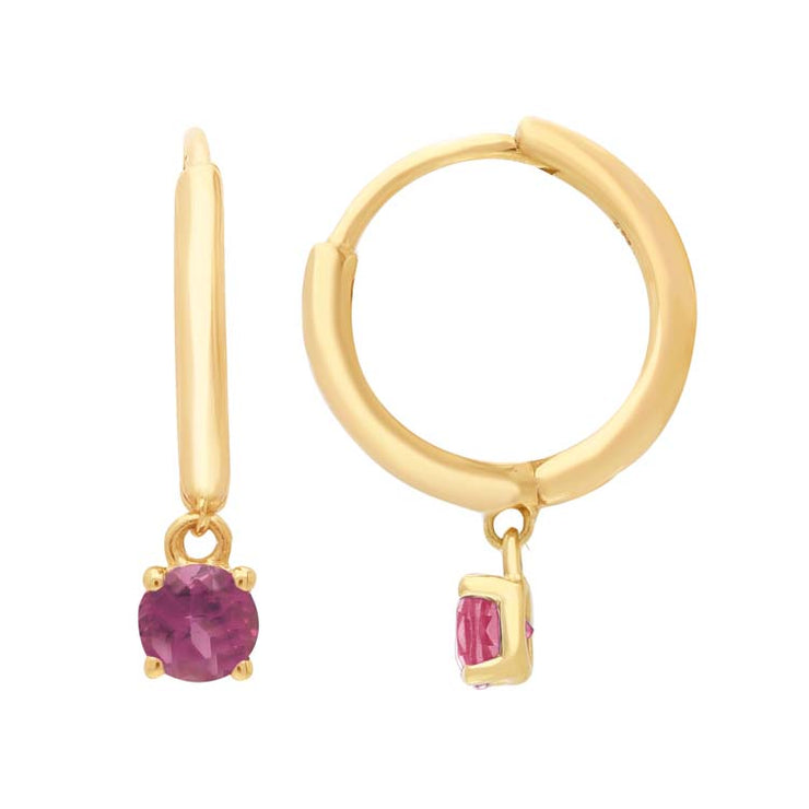 Tourmaline Huggie Earrings 9K Yellow Gold | The Jewellery Boutique