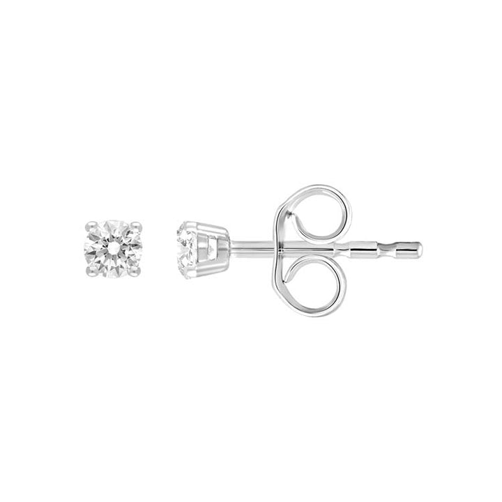9K White Gold 0.10ct Diamond Claw Stud Earrings