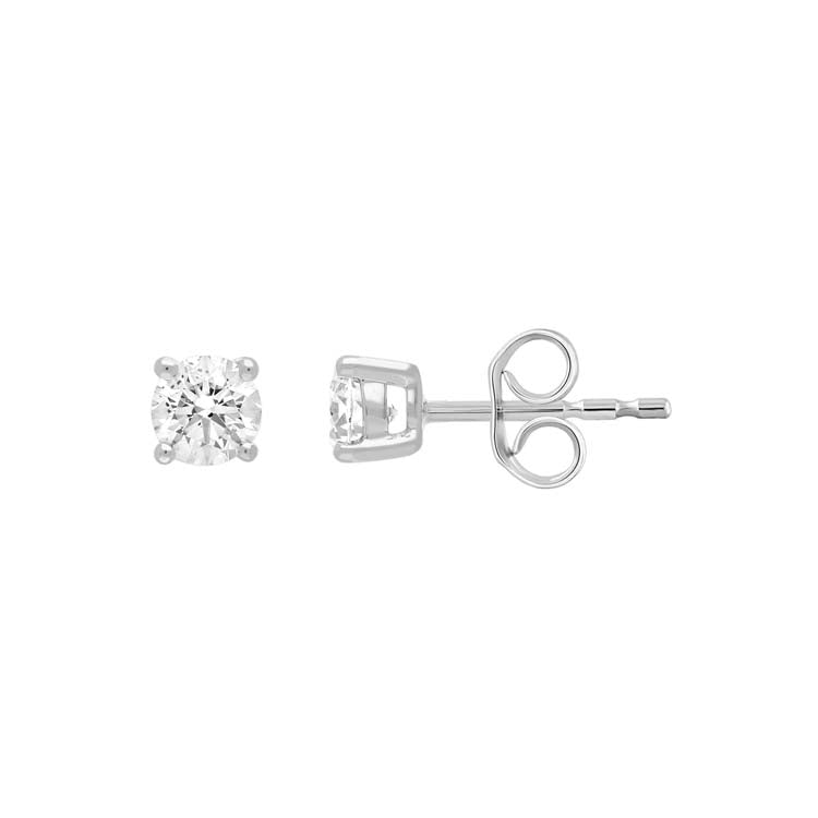9K White Gold 0.20ct Diamond Claw Stud Earrings