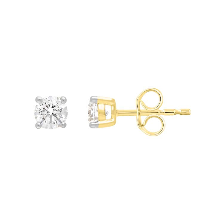 9K Yellow Gold 0.20ct Diamond Claw Stud Earrings