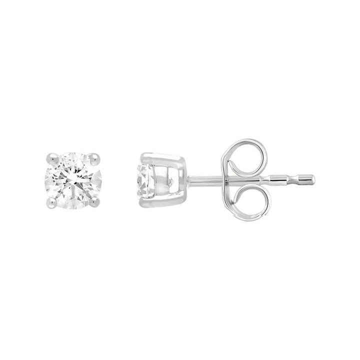 9K White Gold 0.25ct Diamond Claw Stud Earrings