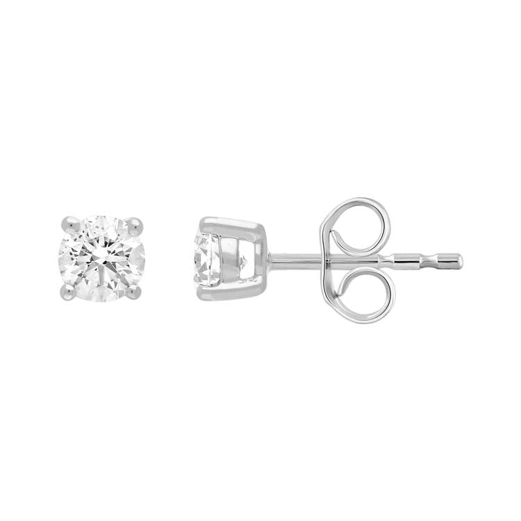9K White Gold 0.30ct Diamond Claw Stud Earrings