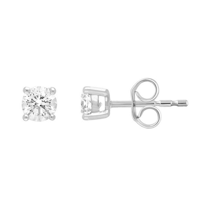 9K White Gold 0.50ct Diamond Claw Stud Earrings