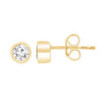9K Yellow Gold 0.15ct Diamond Bezel Stud Earrings