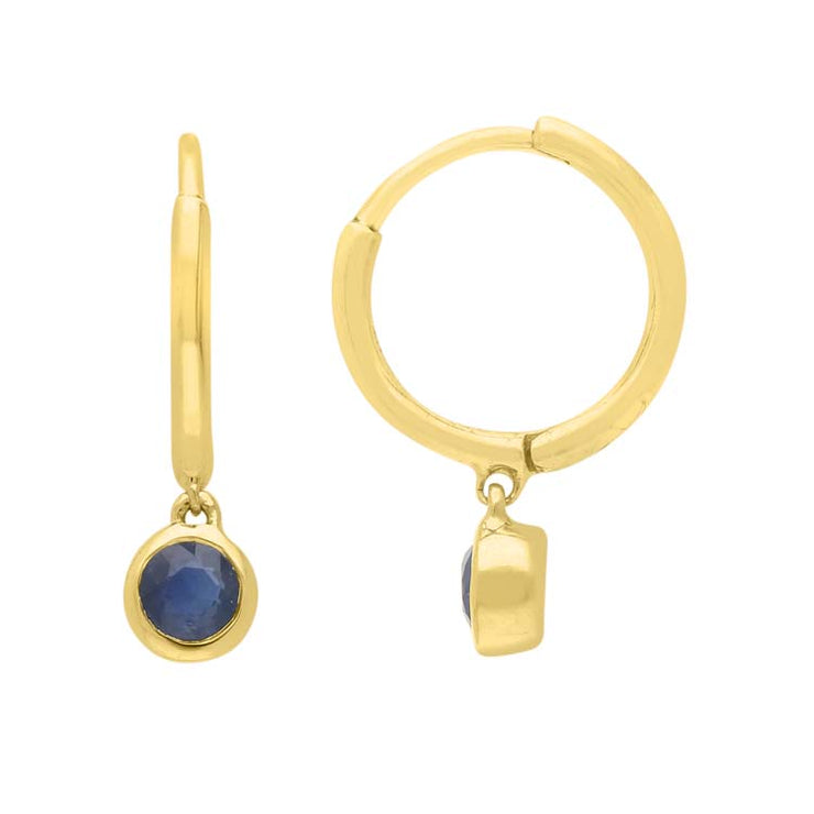 Sapphire Huggie Earrings 9K Yellow Gold | The Jewellery Boutique