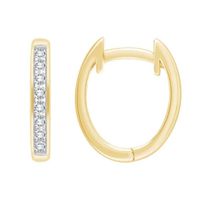 0.25ct Diamond Huggie Earrings in 9K Yellow Gold