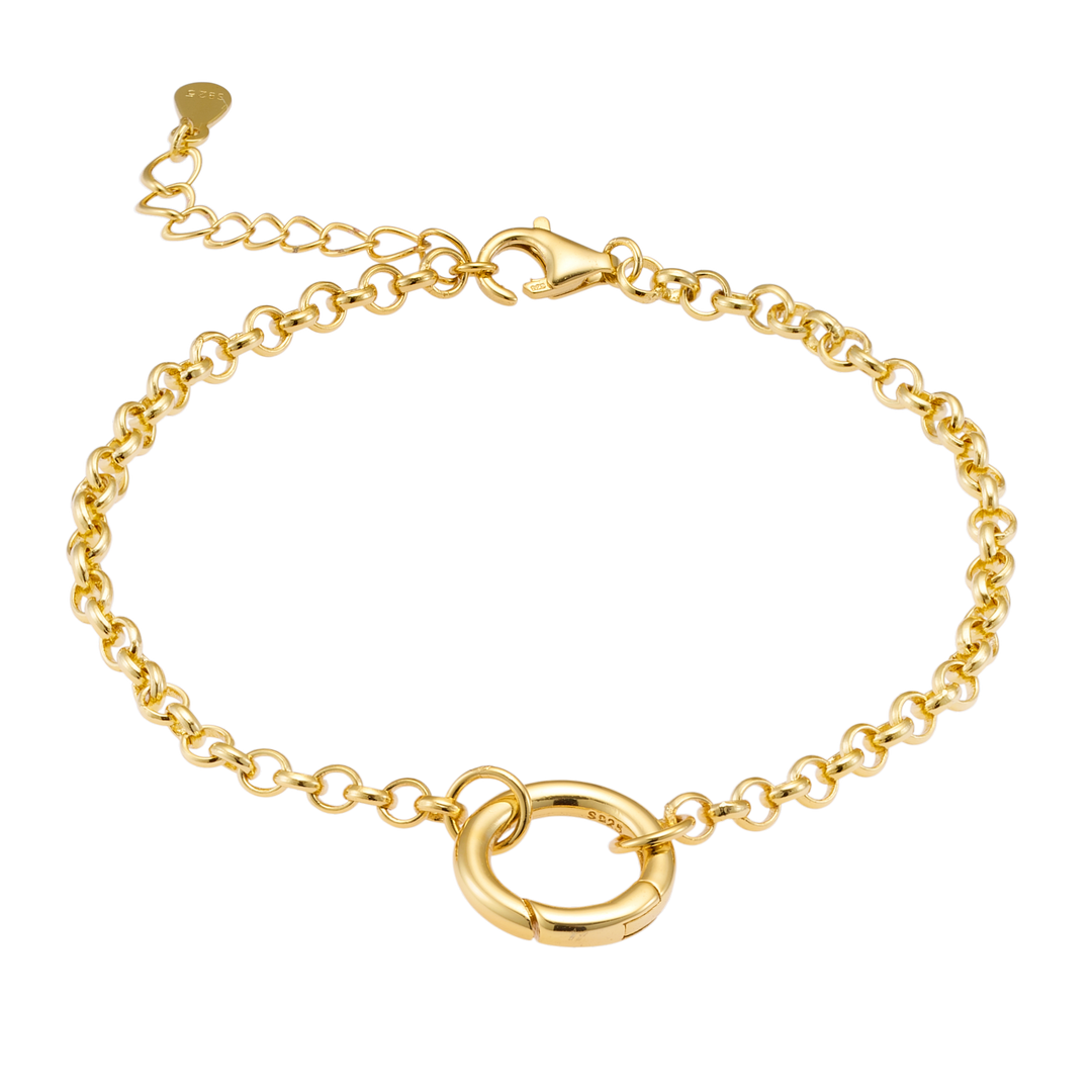 Charmed 14k Gold Vermeil 'O' Ring Charm Bracelet
