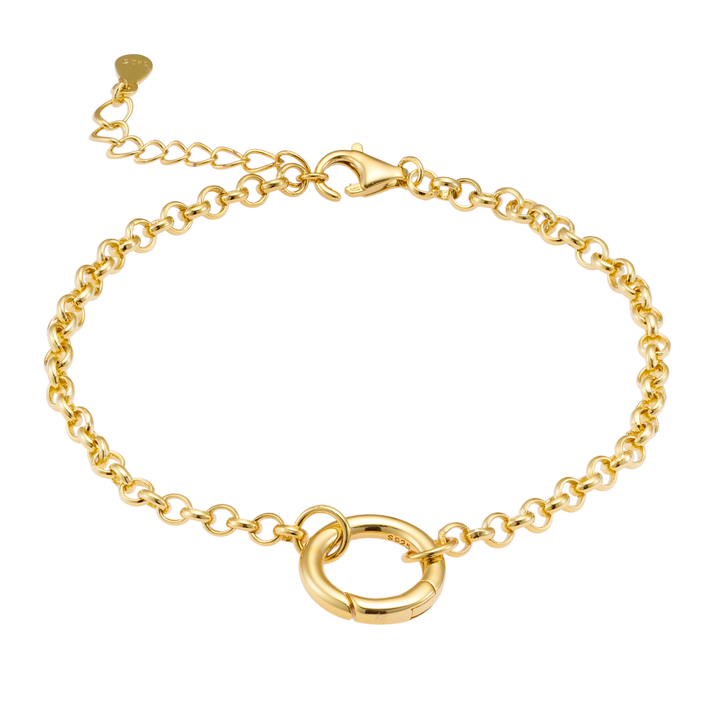 Charmed 14k Gold Vermeil 'O' Ring Charm Bracelet