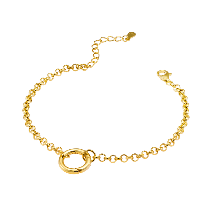 Charmed 14k Gold Vermeil 'O' Ring Charm Bracelet