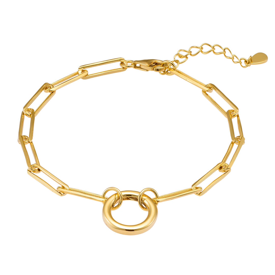 Charmed 14k Gold Vermeil Paper Clip 'O' Link Bracelet 18cm