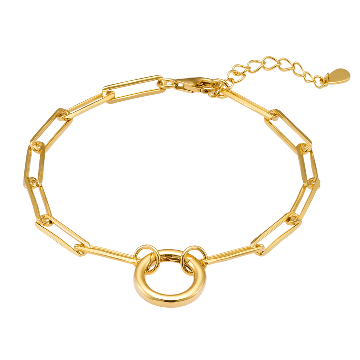 Charmed 14k Gold Vermeil Paper Clip 'O' Link Bracelet 18cm