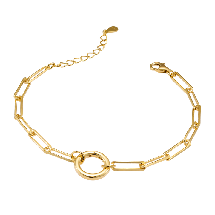 Charmed 14k Gold Vermeil Paper Clip 'O' Link Bracelet 18cm