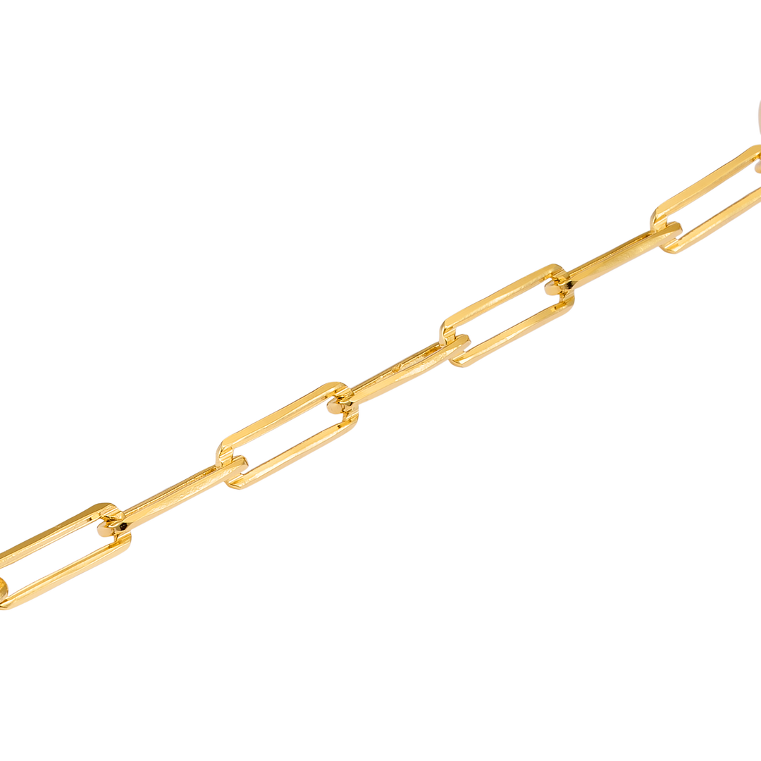 Charmed 14k Gold Vermeil Paper Clip 'O' Link Bracelet 18cm
