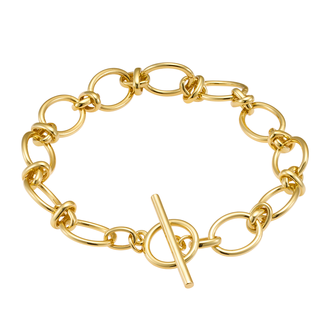 Lustre 14k Gold Vermeil Linked T-Bar Bracelet 19cm