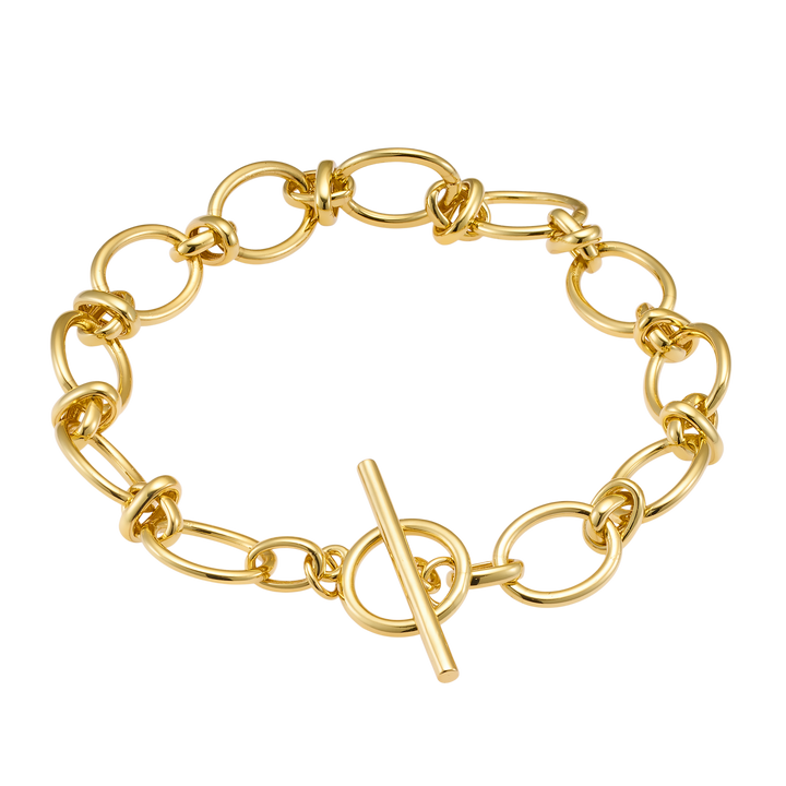Lustre 14k Gold Vermeil Linked T-Bar Bracelet 19cm