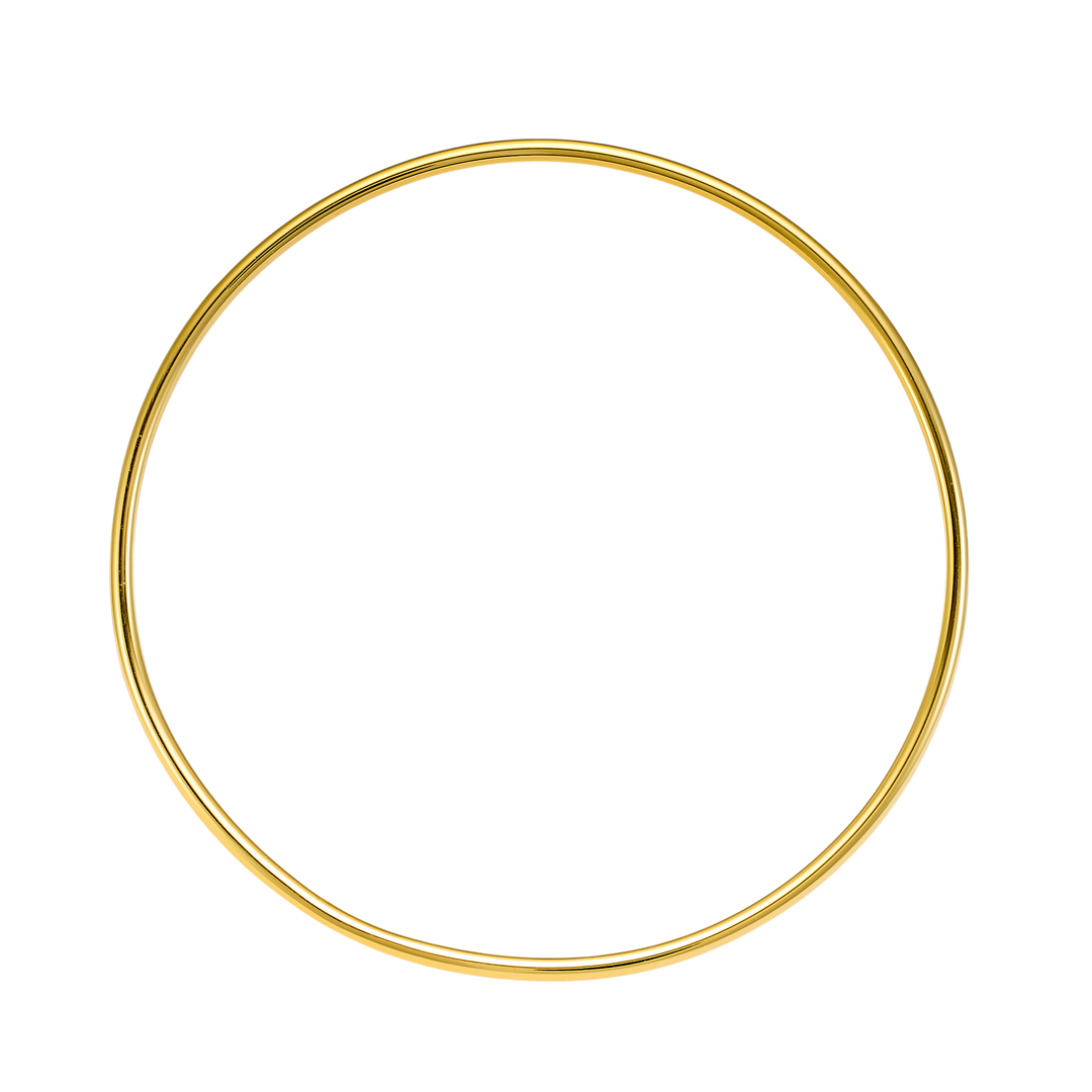 Icon 14k Gold Vermeil Plain Thin Bangle 63mm