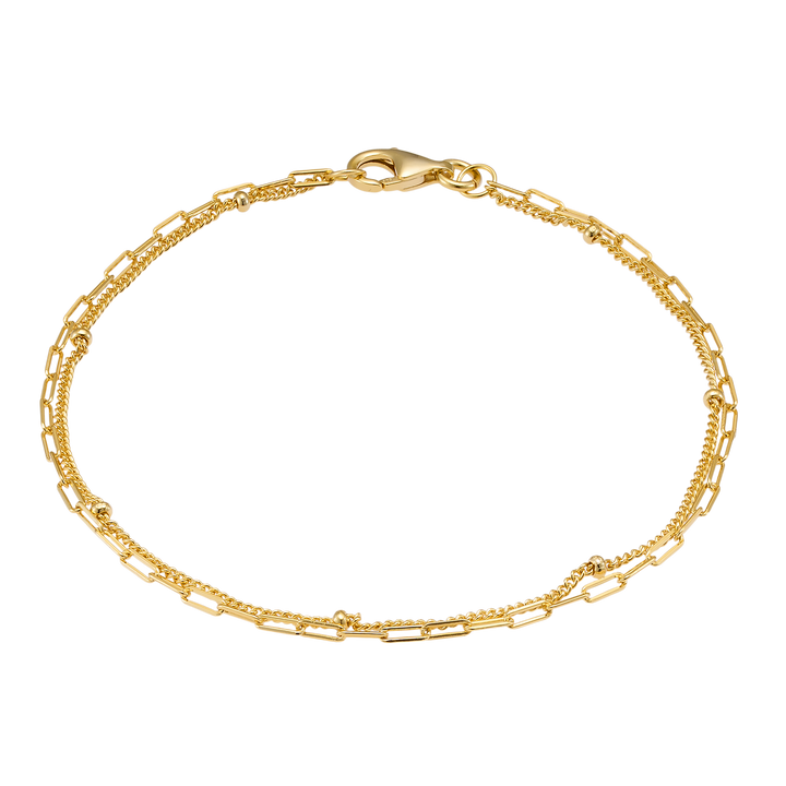 Icon 14k Gold Vermeil Double Chain Bracelet 18.5cm