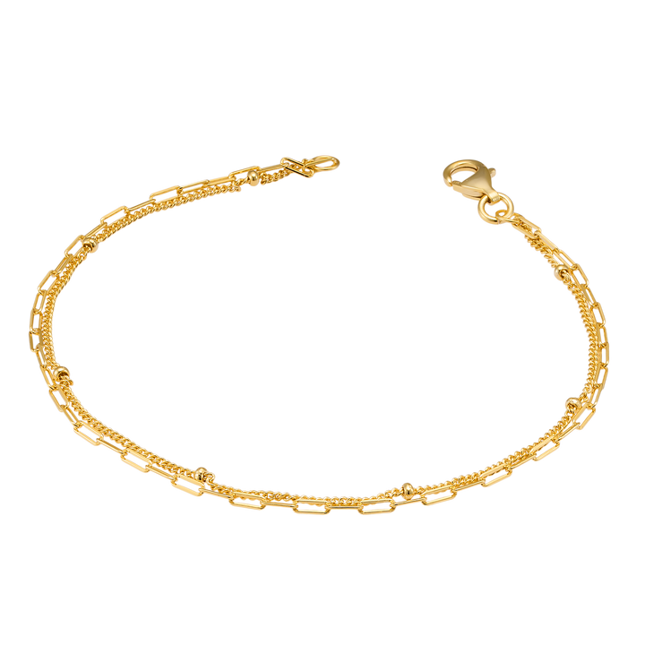 Icon 14k Gold Vermeil Double Chain Bracelet 18.5cm