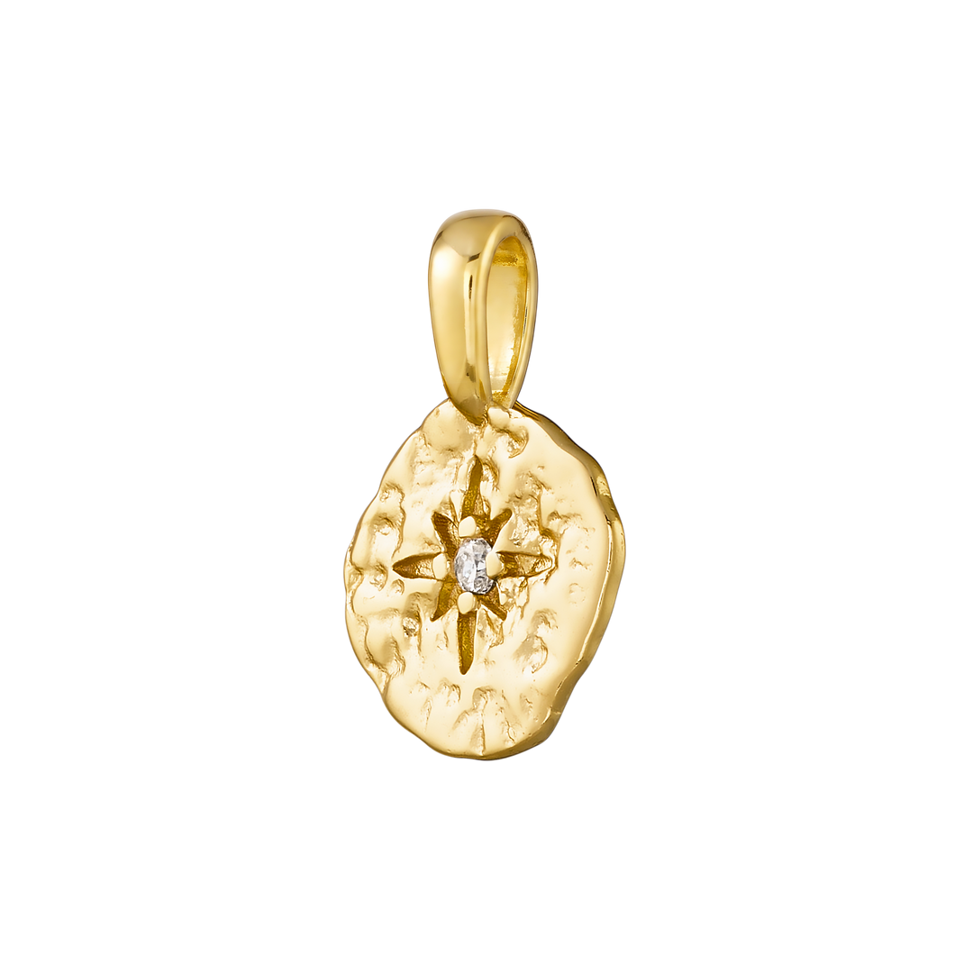 Charmed 14k Gold Vermeil Organic Hammered Charm