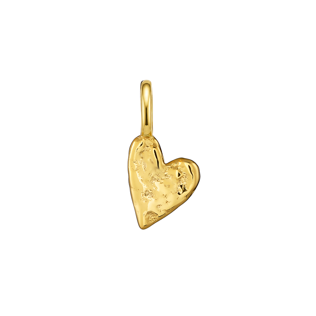 Charmed 14k Gold Vermeil Hammered Heart Charm