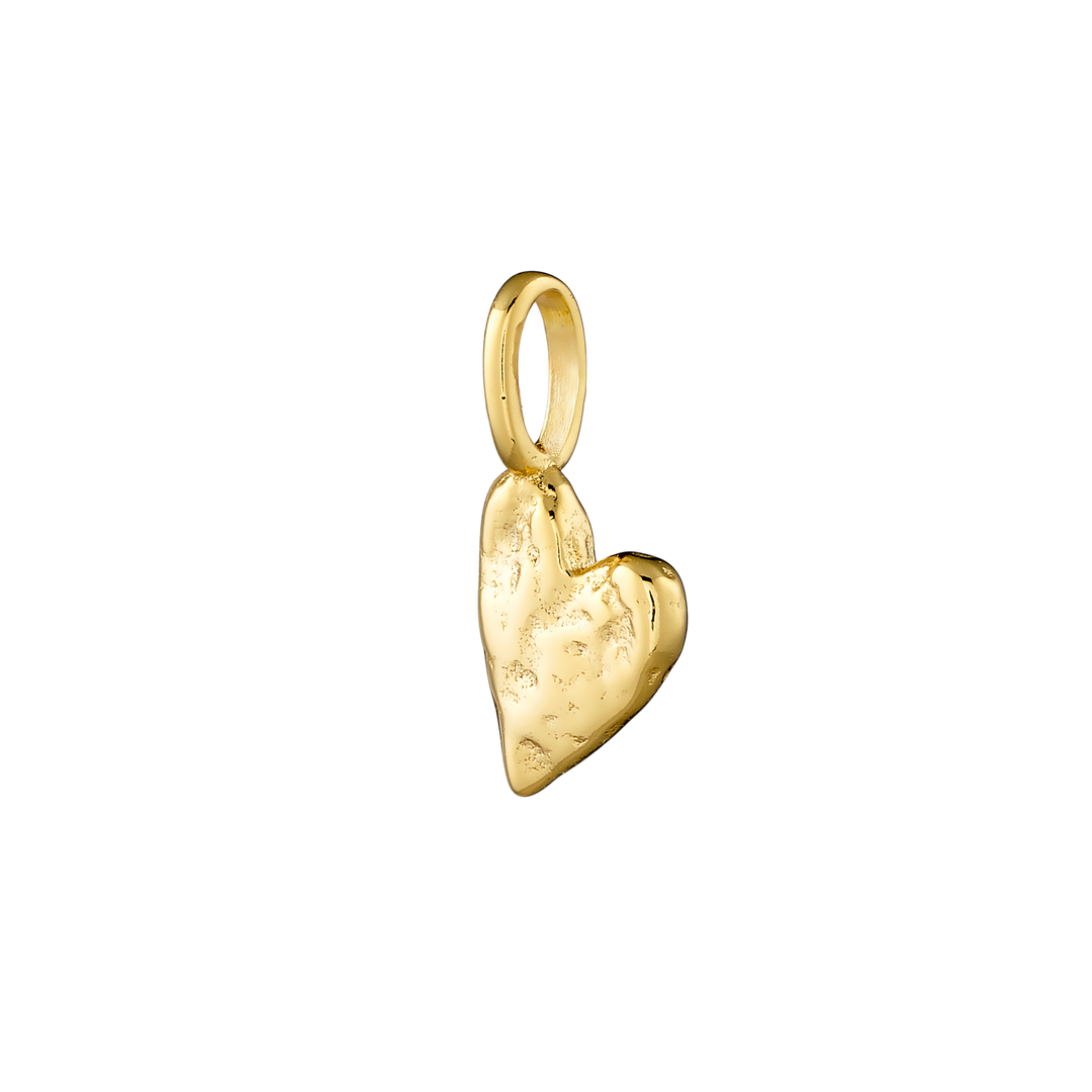 Charmed 14k Gold Vermeil Hammered Heart Charm