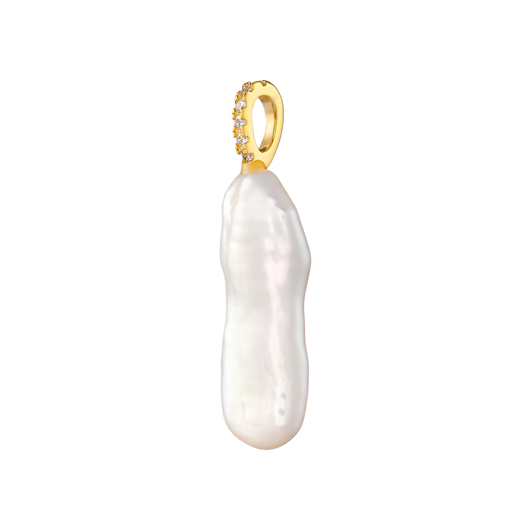 Charmed 14k Gold Vermeil Pearl Long Charm