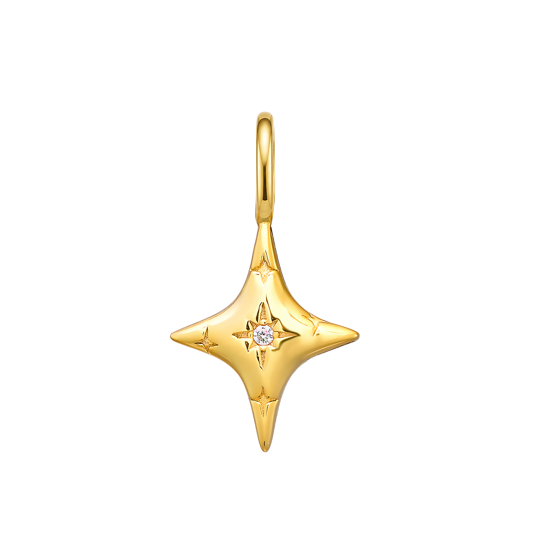 Charmed 14k Gold Vermeil Cubic Zirconia Star Charm