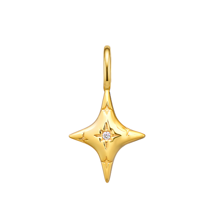 Charmed 14k Gold Vermeil Cubic Zirconia Star Charm
