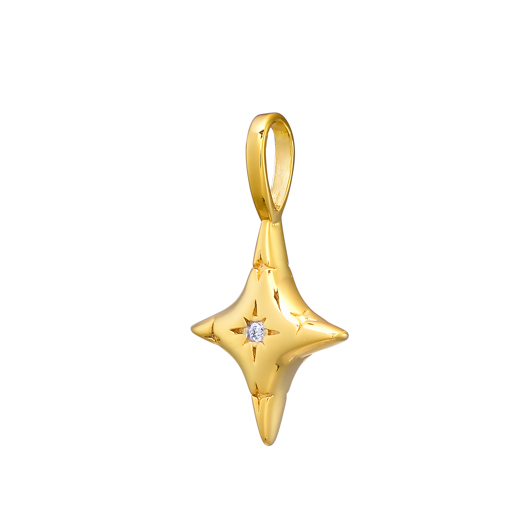 Charmed 14k Gold Vermeil Cubic Zirconia Star Charm