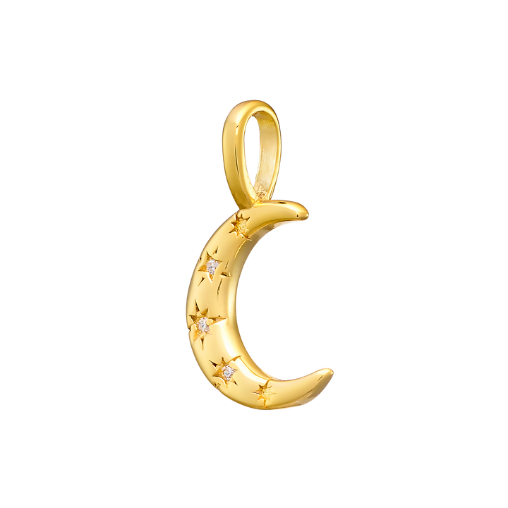 Charmed 14k Gold Vermeil Cubic Zirconia Moon Charm