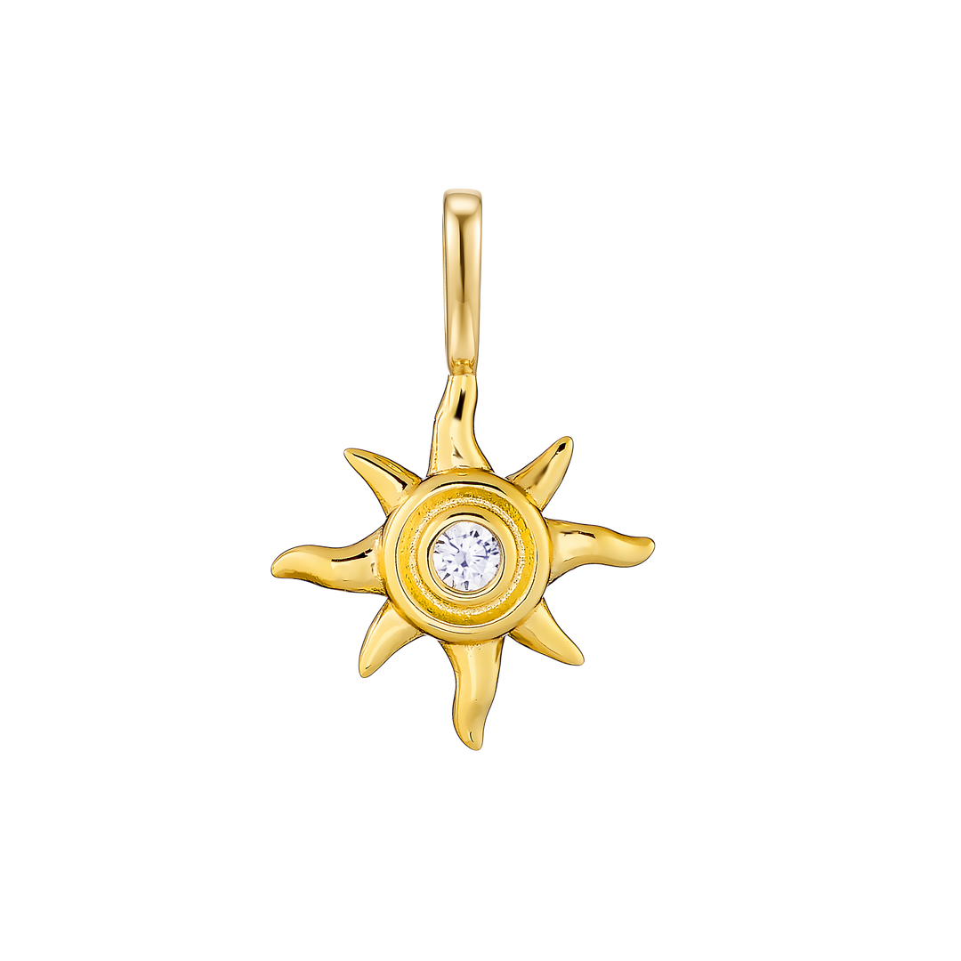Charmed 14k Gold Vermeil Cubic Zirconia Sun Charm