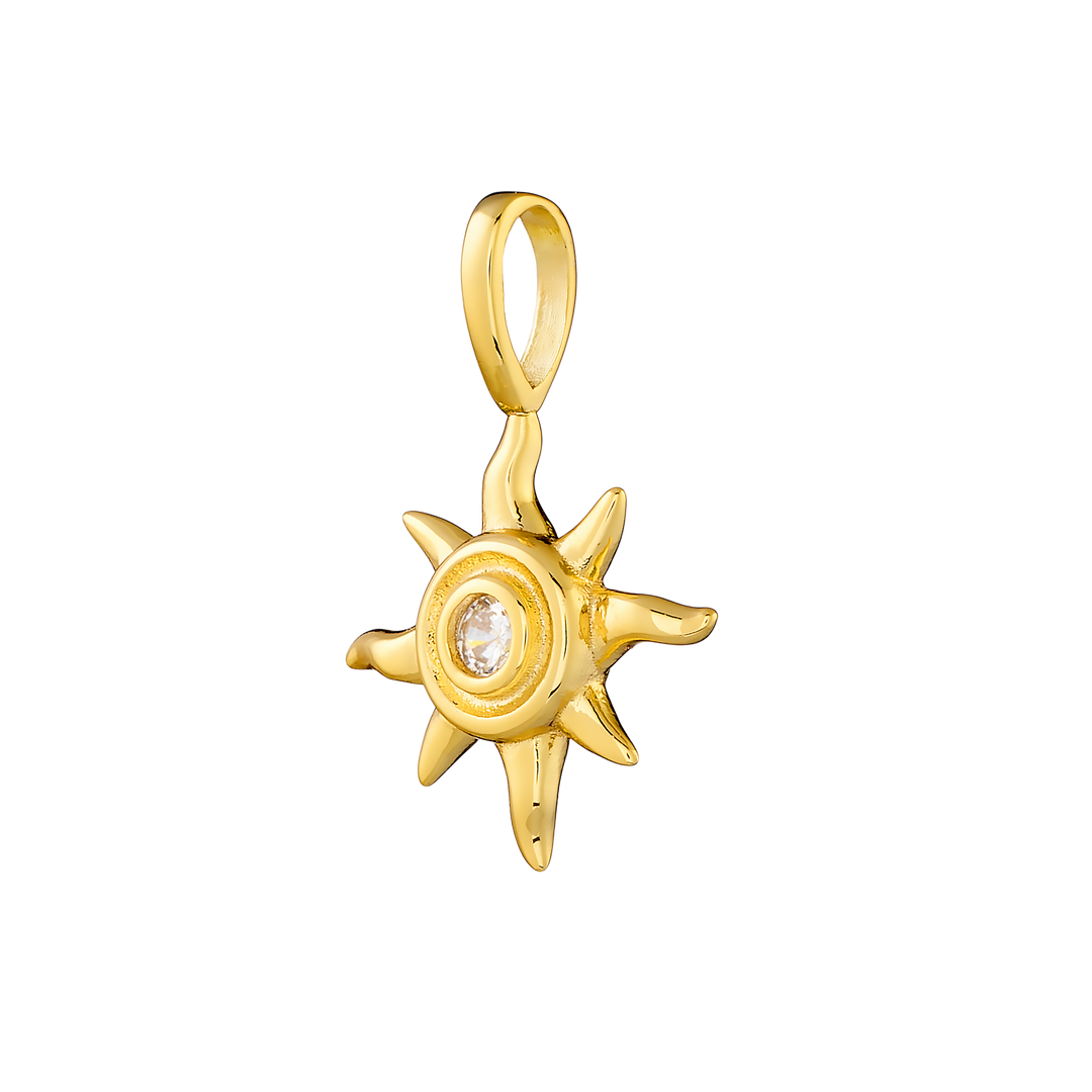 Charmed 14k Gold Vermeil Cubic Zirconia Sun Charm