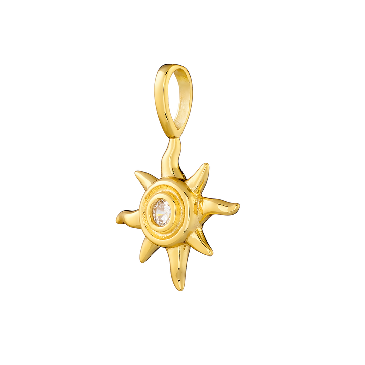 Charmed 14k Gold Vermeil Cubic Zirconia Sun Charm