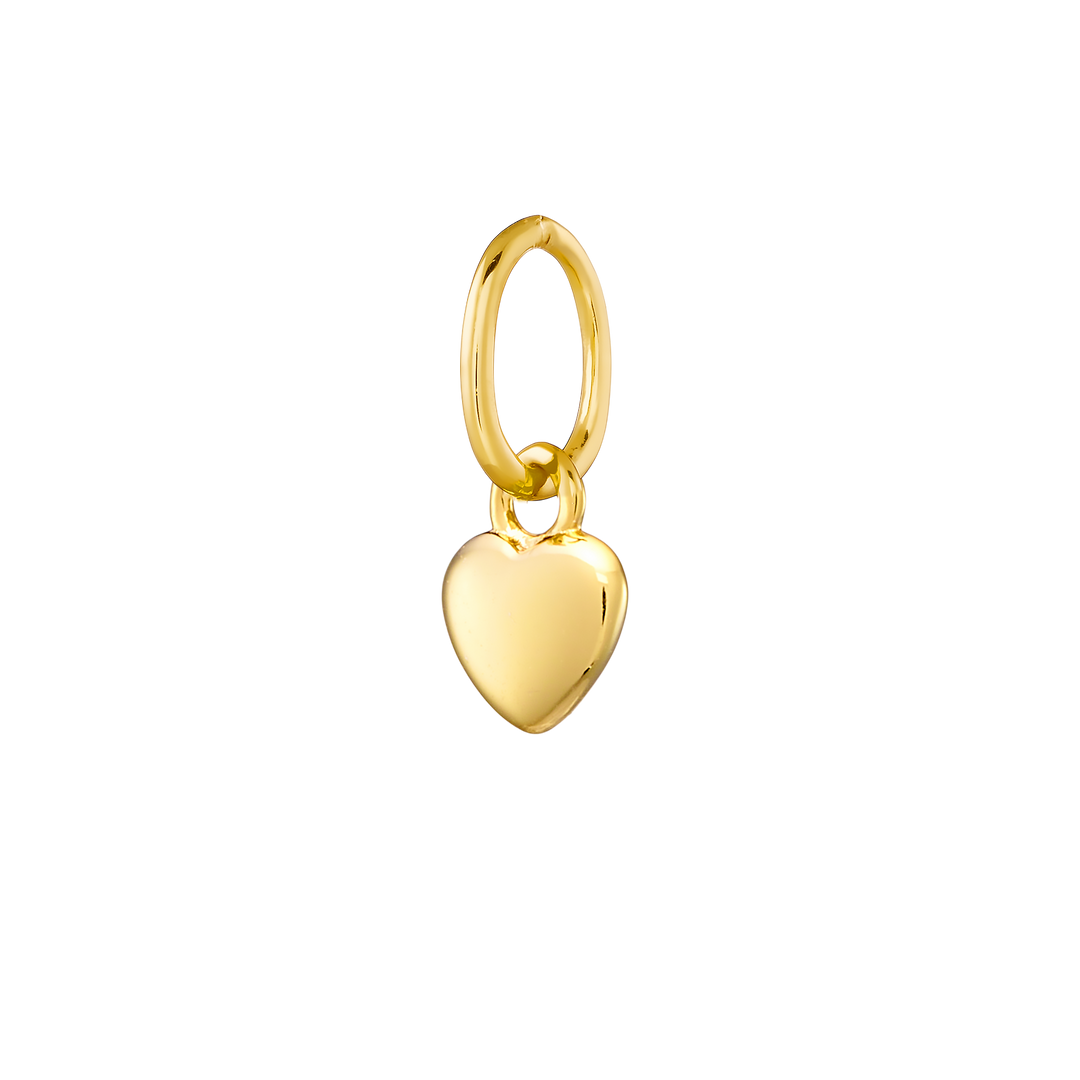 Charmed 14k Gold Vermeil Plain Heart Charm