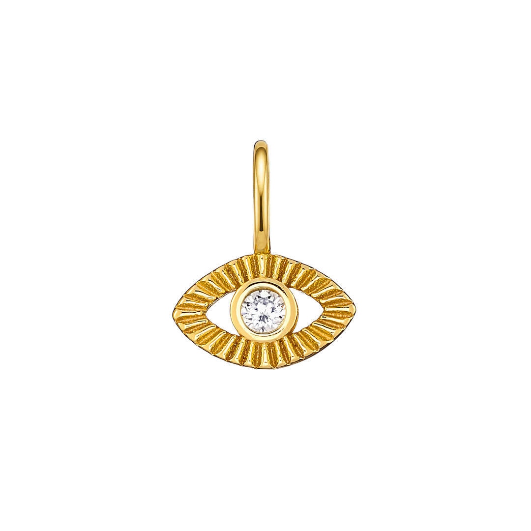 Charmed 14k Gold Vermeil Cubic Zirconia Evil Eye Charm
