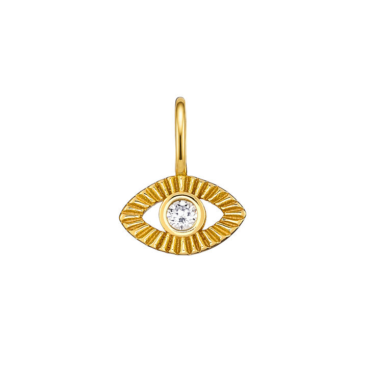 Charmed 14k Gold Vermeil Cubic Zirconia Evil Eye Charm
