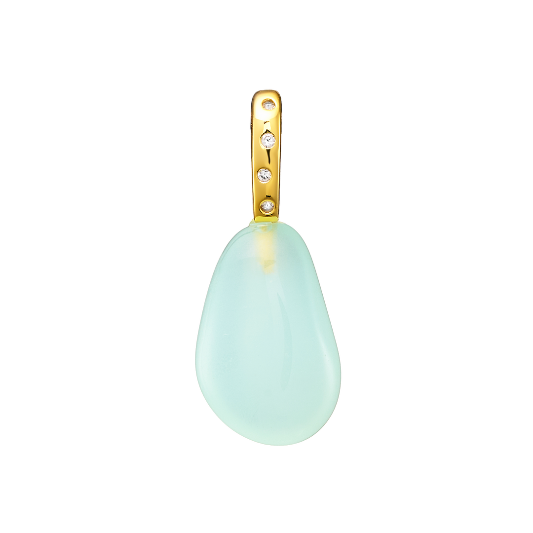 Charmed 14k Gold Vermeil Cubic Zirconia Sea Glass Charm