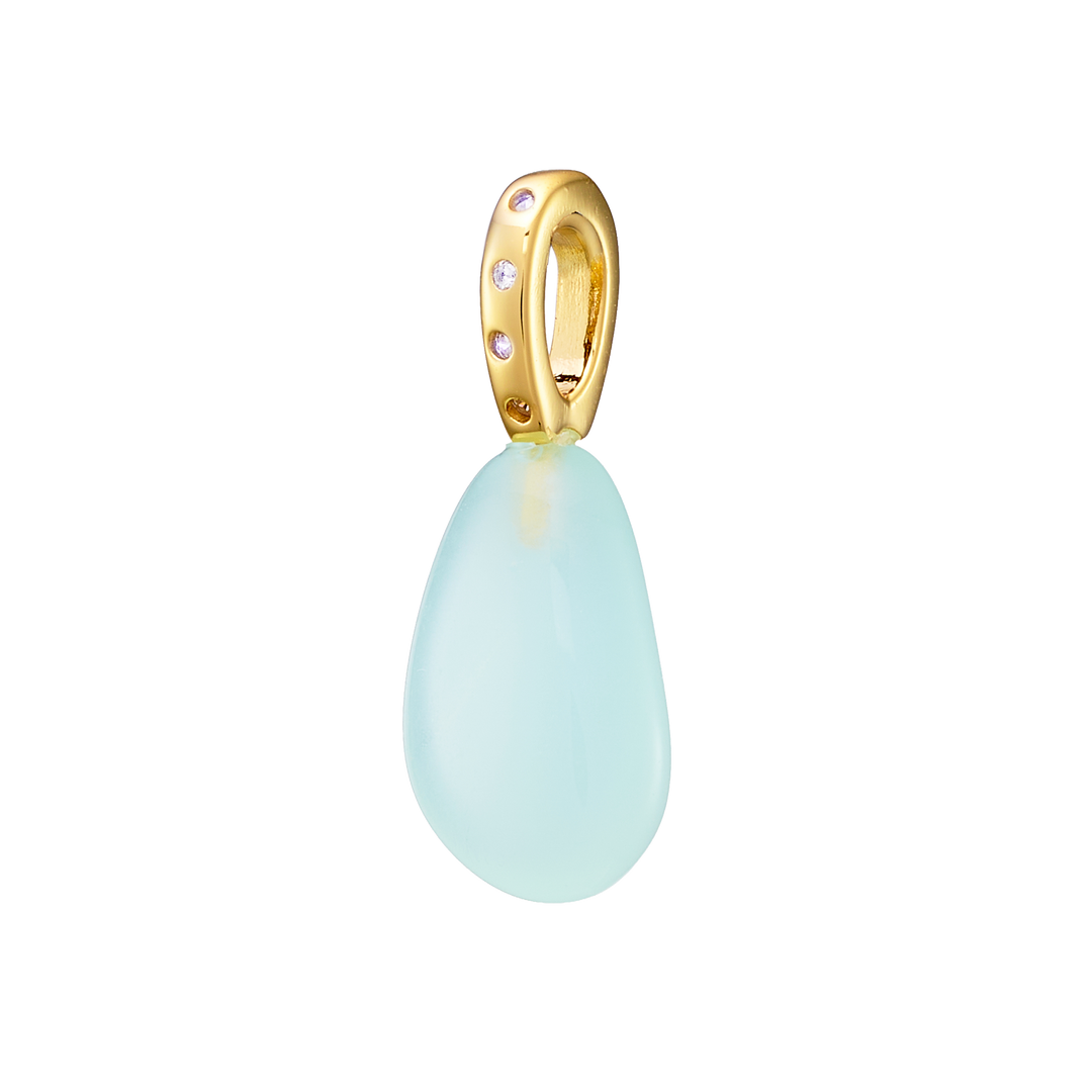 Charmed 14k Gold Vermeil Cubic Zirconia Sea Glass Charm