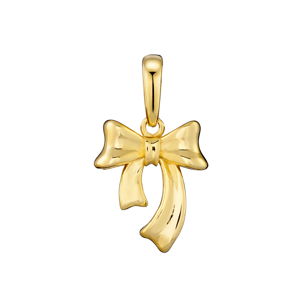 Charmed 14k Gold Vermeil Plain Bow Charm