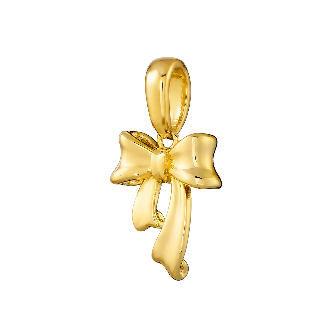 Charmed 14k Gold Vermeil Plain Bow Charm
