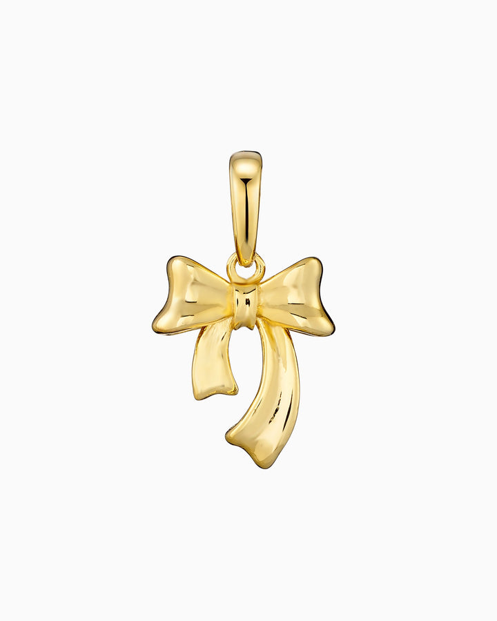 Charmed 14k Gold Vermeil Plain Bow Charm