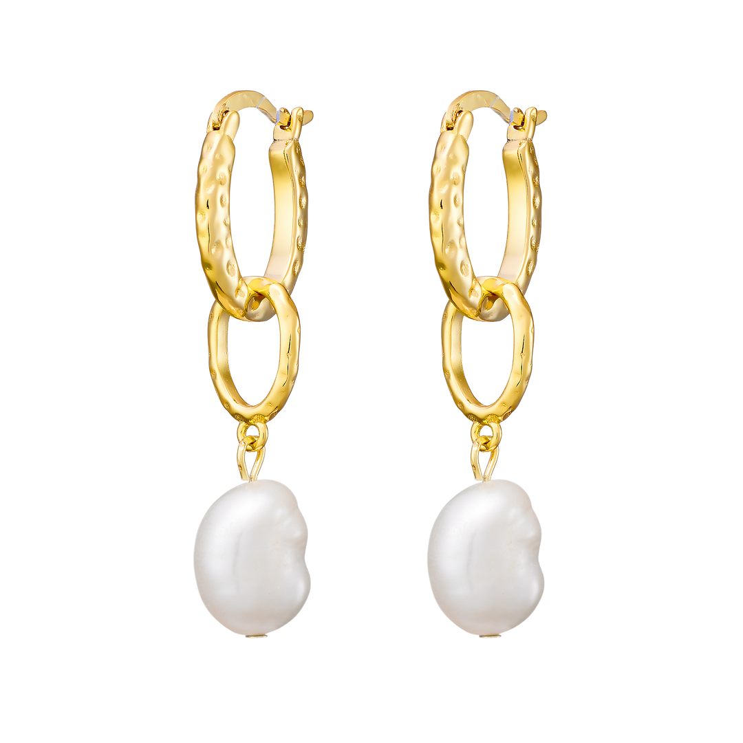 Perla 14k Gold Vermeil Pearl Drop Huggie Earrings