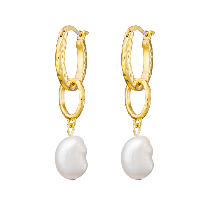 Perla 14k Gold Vermeil Pearl Drop Huggie Earrings