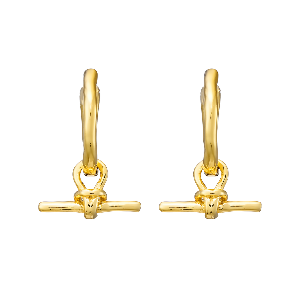 Lustre 14k Gold Vermeil Plain T-Bar Huggies