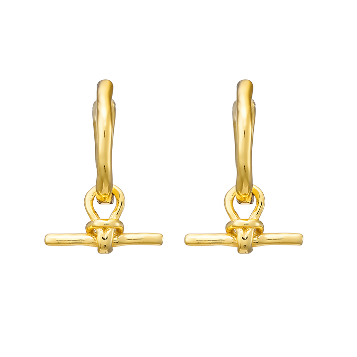 Lustre 14k Gold Vermeil Plain T-Bar Huggies