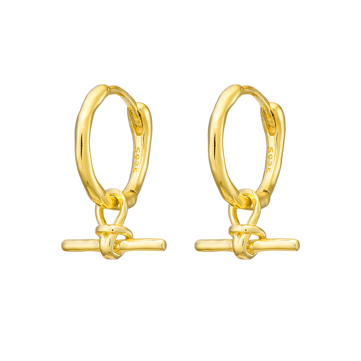 Lustre 14k Gold Vermeil Plain T-Bar Huggies