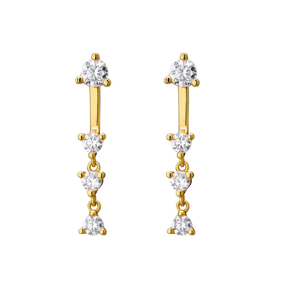 Elevate 14k Gold Vermeil Cubic Zirconia Drop Ear Jacket