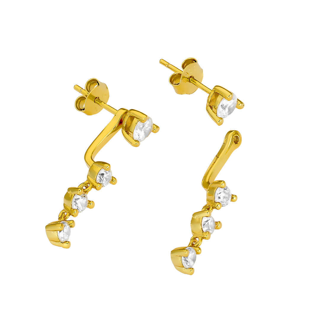 Elevate 14k Gold Vermeil Cubic Zirconia Drop Ear Jacket