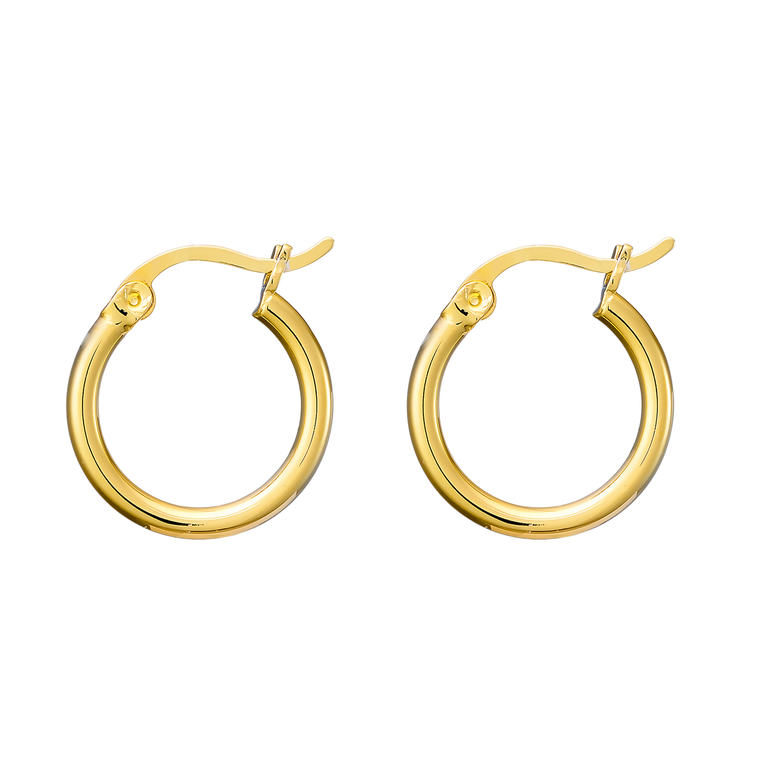 Icon 14K Gold Vermeil Plain 15mm Hoop Earrings